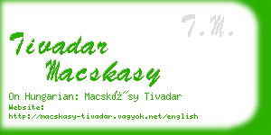 tivadar macskasy business card